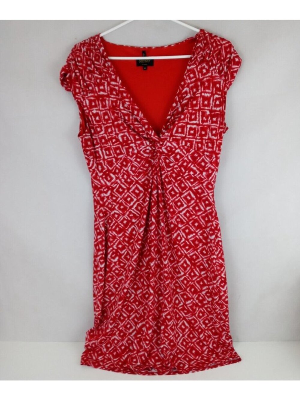 Laundry By Shelly Segal Los Angeles Red & White Gathered Dress Size 12